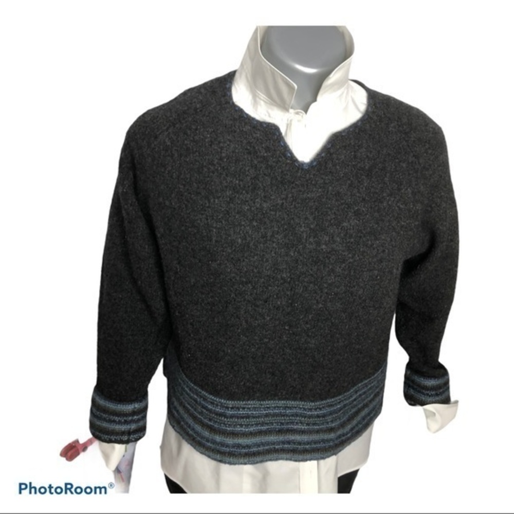 J. Jill wool gray cropped oversized sweater
